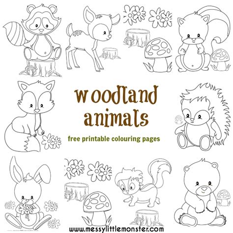 Free Printable Woodland Animal Coloring Pages